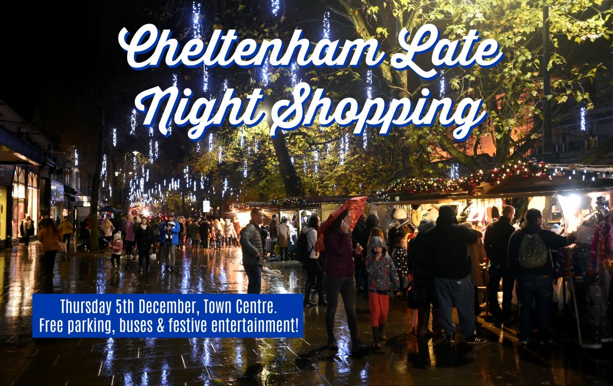 Late night shopping event poster